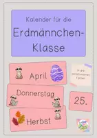 Vorschau - Bildkarten - Kalender-Karten für deine Erdmännchen-Klasse - Deckblatt