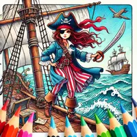Aperçu - Matériel pour travaux manuels / dessin - Pirates - Coloriages (50 modèles à colorier) - Page de couverture