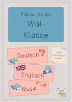 Vorschau - Bildkarten - Fächer-Karten für deine Wal-Klasse - Deckblatt