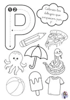 Vista previa - Hojas de trabajo - Cuaderno letra P - página 1