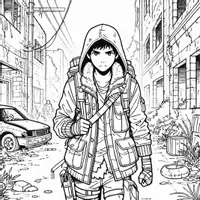 Aperçu - Matériel pour travaux manuels / dessin - Postapocalypse - Coloriages (50 modèles à colorier) - Page 1