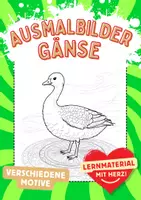 Vorschau - Mal- und Bastelvorlagen - Gänse Mandala Gans Ausmalbilder Kunst Kunstidee Fensterbild Beschäftigung - Deckblatt