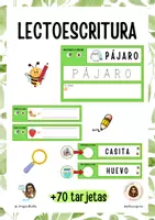 Vista previa - Hojas de trabajo - Lectoescritura PRIMAVERA (+70 tarjetas) - página 1