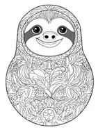 Vorschau - Arbeitsblätter - Faultiere Mandala Ausmalbilder Kunst Kunstidee Fensterbild Beschäftigung - Seite 2