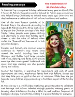 Vorschau - Arbeitsblätter - St. Patrick’s Day: Reading Comprehension and Crossword Puzzles with Answers. - Seite 1