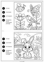 Vorschau - Mal- und Bastelvorlagen - Frühling Ostern Ausmalbilder Fensterbilder - Seite 1