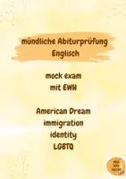 Vorschau - Test - mündliche Abiturprüfung Englisch, mock exam, American Dream, Greetings from Bury Park, LGBTQ - Deckblatt