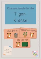 Vorschau - Bildkarten - Klassendienste für deine Tiger-Klasse - Deckblatt