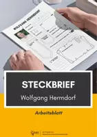 Vorschau - Arbeitsblätter - Steckbrief Wolfgang Herrndorf - Deckblatt