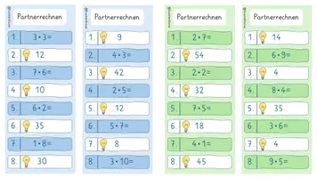 Vorschau - Spiele - Partnerrechnen Einmaleins - Freiarbeit - Seite 1