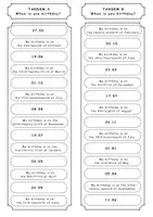 Vista previa - Hojas de trabajo - Tandem - When is your birthday? - página 1