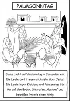 Vorschau - Mal- und Bastelvorlagen - Ausmalbilder mit Text "Die Ostergeschichte" Religion / Deutsch / DaZ - Seite 1