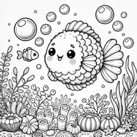 Aperçu - Matériel pour travaux manuels / dessin - Monde sous-marin - Coloriages (100 modèles à colorier) - Page 3