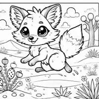 Aperçu - Matériel pour travaux manuels / dessin - Renard des sables - Coloriages (50 modèles à colorier) - Page de couverture
