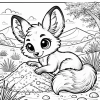Aperçu - Matériel pour travaux manuels / dessin - Renard des sables - Coloriages (50 modèles à colorier) - Page 3