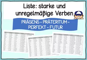 Vorschau - Unterrichtsreihen - Materialpaket zu den Zeitformen: Übungsheft und Liste mit starken Verben - Seite 1