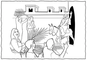 Vorschau - Mal- und Bastelvorlagen - Ausmalbilder "Die Ostergeschichte" Religion / Ethik - Seite 1