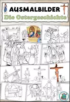 Vorschau - Mal- und Bastelvorlagen - Ausmalbilder "Die Ostergeschichte" Religion / Ethik - Deckblatt