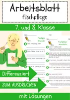 Vorschau - Arbeitsblätter - Fischpflege Arbeitsblatt 7. & 8. Klasse Aquaristik AB mit Lösungen - Deckblatt