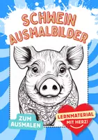 Vorschau - Arbeitsblätter - Ausmalbilder Schwein - Deckblatt