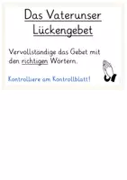 Vorschau - Arbeitsblätter - Lerntheke, Stationsarbeit - Vaterunser: Lückengebet DIN A5 - Deckblatt