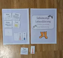 Vorschau - Fördermaterial/Inklusion - Arbeitsmappe: Kleidung zu Wetter passend anziehen (MANN) - Deckblatt