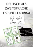 Vorschau - Spiele - DaZ Lesespiel Fahrrad: Wo ist..? Hier ist.. - Deckblatt