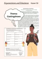 Vorschau - Arbeitsblätter - Argumentieren u. Diskutieren (Deutsch Kl. 7) Thema Castingshows - Deckblatt