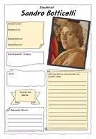Vorschau - Arbeitsblätter - Sandro Botticelli - Künstlersteckbrief // Recherchearbeit - Deckblatt