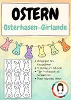 Vorschau - Mal- und Bastelvorlagen - Girlande Ostern Osterhase Vorlagen - Deckblatt