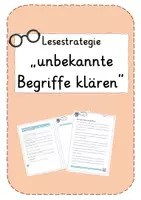 Vorschau - Arbeitsblätter - Lesestrategie: unbekannte Wörter klären (ABs) - Deckblatt