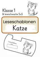 Vorschau - Fördermaterial/Inklusion - Leseschablone Katze - Deckblatt