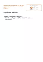 Vorschau - Fördermaterial/Inklusion - Leseschablone Katze - Seite 2