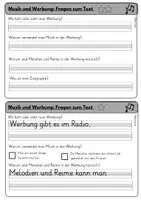 Vorschau - Arbeitsblätter - Musik und Werbung/Text, Fragen, Aufgaben, Videos, Lückentext/differenziert - Seite 3