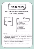 Vorschau - Spiele - Leseaufträge "Finde mich -Sommer" mit Stickerheft - Seite 1