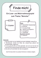 Vorschau - Spiele - Leseaufträge "Finde mich - Monster" mit Stickerheft - Seite 1