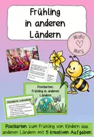 Vorschau - Arbeitsblätter - Postkarten: Frühling in anderen Ländern - Deckblatt