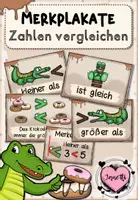 Vorschau - Poster - Merkplakate: Zahlen vergleichen / Größer, kleiner, gleich (Klasse 1) - Deckblatt