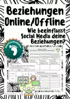 Vorschau - Arbeitsblätter - Online vs. Offline – Wie beeinflusst Social Media meine Beziehungen? - Deckblatt