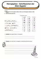 Vorschau - Arbeitsblätter - Hieroglyphen - Schriftzeichen der Alten Ägypter - Seite 1