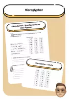 Vorschau - Arbeitsblätter - Hieroglyphen - Schriftzeichen der Alten Ägypter - Deckblatt