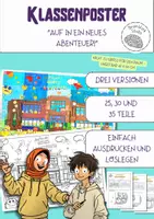 Vorschau - Anderer Materialtyp - Klassenposter "Auf in ein neues Abenteuer" - Deckblatt