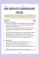Vorschau - Arbeitsblätter - Erklärungen und Aufgaben zum größten gemeinsamen Teiler - Seite 1