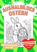 Vorschau - Arbeitsblätter - Frühling Osterhase Ausmalbilder Ostern Ostereier Kunst Kunstidee Fensterbild Beschäftigung - Deckblatt