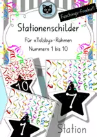 Vorschau - Stationenlernen - Stationenschilder für "Tolsby"-Rahmen - Faschings-Freebie!! - Deckblatt
