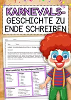 Vorschau - Arbeitsblätter - 5 Karnevalsgeschichten zum weiterschreiben (Karneval/Fasching) - Deckblatt