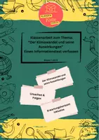 Vorschau - Klassenarbeiten - 🌍📚 Klassenarbeit: Informationstext verfassen– Klimawandel 📚🌍 (inkl. EWH) - Deckblatt