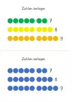 Vorschau - Arbeitsblätter - Die Zahlen 7, 8 und 9 zerlegen mit Farbunterstützung (5 AB mit Lernvideolink) - Deckblatt