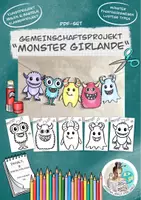 Vorschau - Spiele - Bastelvorlage Klassenprojekt "Monster-Girlande" Ausmalbilder - Deckblatt