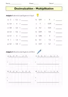 Vorschau - Arbeitsblätter - Dezimalzahlen multiplizieren (Klasse 6) - Seite 1